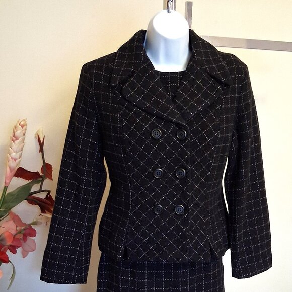 Preowned Lino Catalano 2 Piece Lined Blazer Camisole 100% Wool Business Suit - Picture 1 of 16
